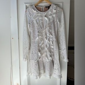 BCBG white mini lace dress
